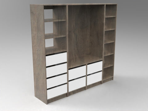 Wardrobe Insert: Antico Oak & Classic White
