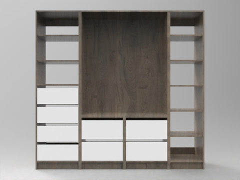 Wardrobe Insert: Antico Oak & Classic White